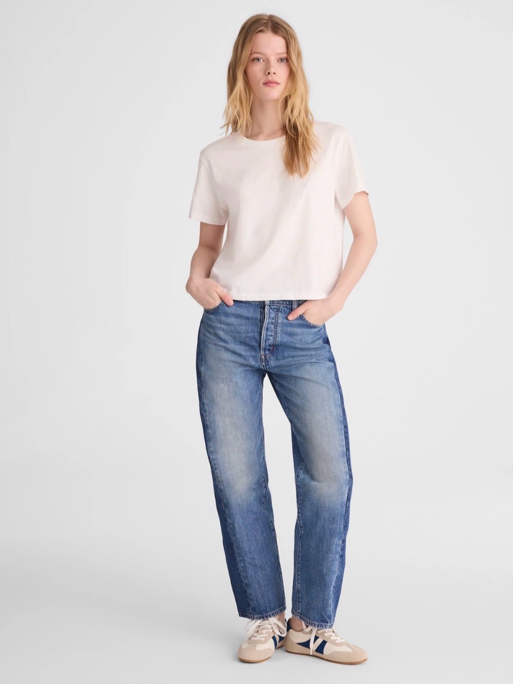 Madewell Pieced Barrel-Leg Jeans